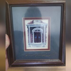 Elegant Framed Architectural Print Ben Richmond Print Signed Witching Wreath